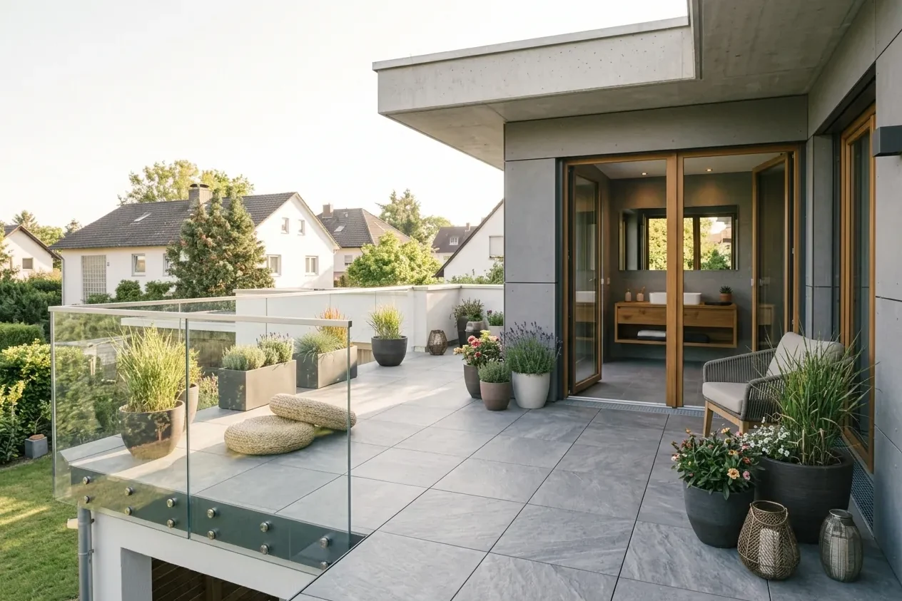 Neu sanierte Terrasse